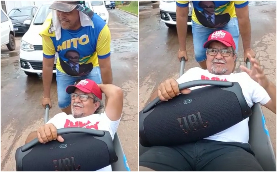Bolsonarista perde aposta e carrega petista por 10 km em rua de MT; veja