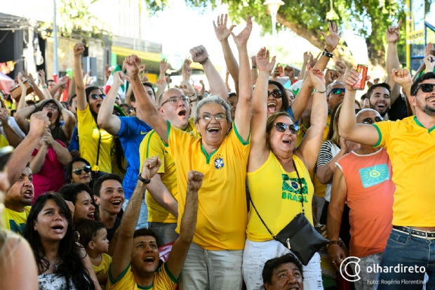 Torcida brasileira durante o jogo de quarta-feira