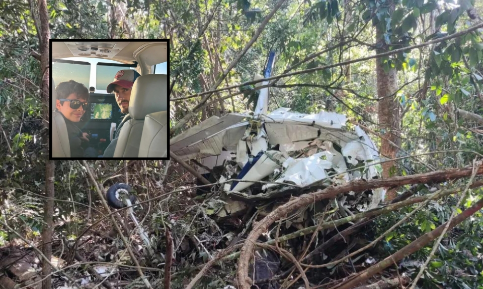 Pecuarista e filho adolescente morrem aps avio bimotor cair em mata entre MT e Rondnia