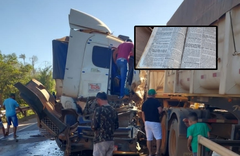 Bblia  encontrada intacta em carreta de motorista morto em acidente na BR-163; veja vdeo