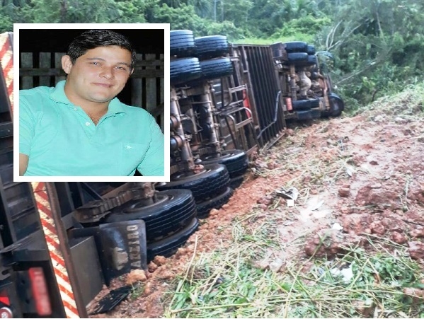 Caminhoneiro de Mato Grosso morre aps tombar carreta em ribanceira na BR-163