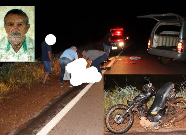 Idoso de 66 anos morre em coliso entre motocicleta e carreta; veculo estaria sem iluminao