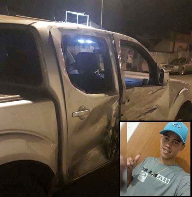 Jovem de 20 anos morre aps bater moto contra Frontier em Cuiab;  fotos 