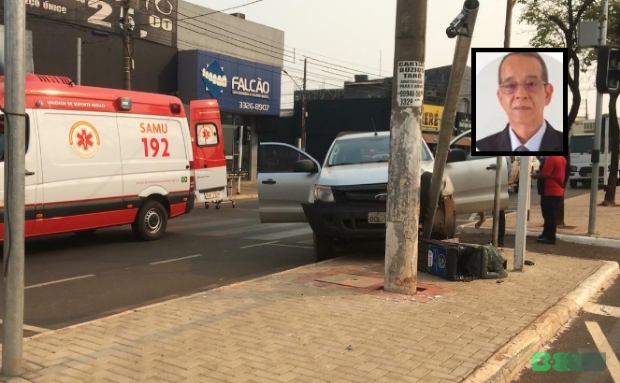 Advogado sofre infarto fulminante, bate caminhonete em poste e morre