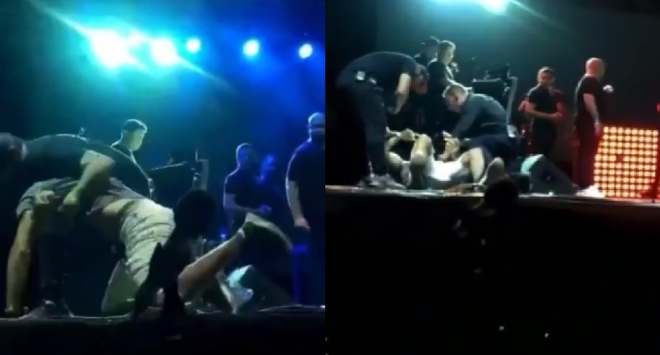 F invade palco e afirma ter sido agredido e desmaiado por seguranas do Gusttavo Lima;  veja vdeo