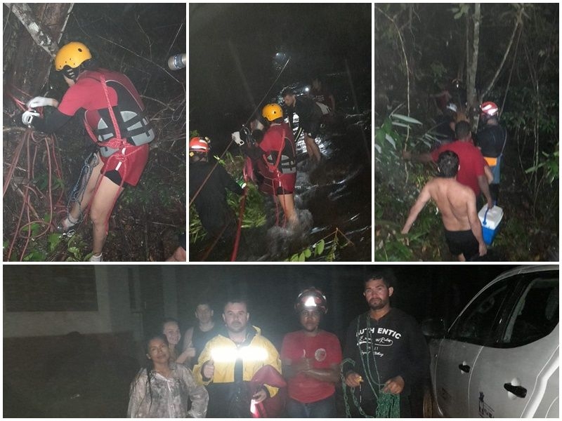 Cabea d'gua deixa banhistas ilhados na Cascata dos Namoradores e bombeiros so acionados