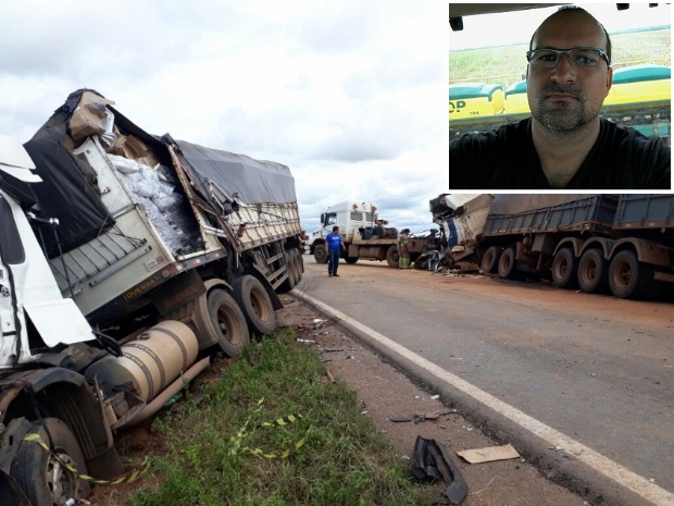 Identificado motorista que morreu em acidente envolvendo trs carretas