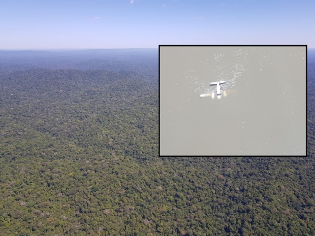 Polcia faz buscas a corpo arremessado de avio que saiu de MT;  fotos e vdeo 