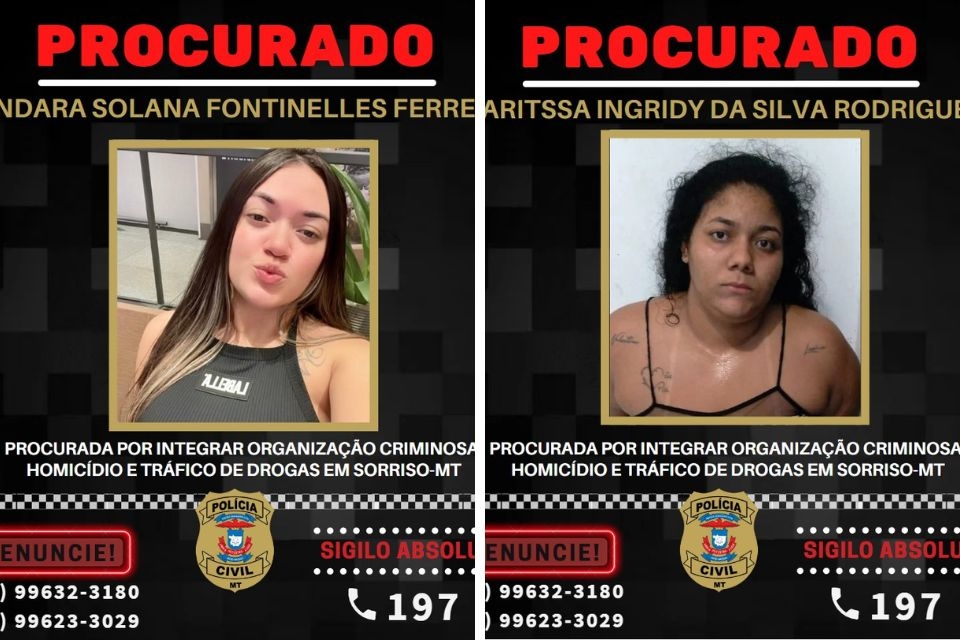 Polcia divulga identidade de mulheres que ordenava crimes em MT e esto foragidas no RJ