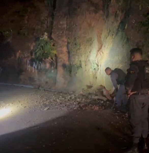 Estrada da Chapada registra novo deslizamento de pedra em menos de 24 horas