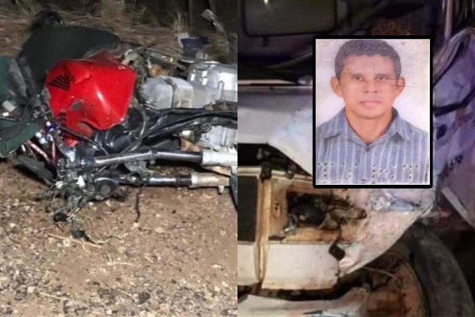 Motociclista de 48 anos morre em acidente com dois caminhes na MT-175