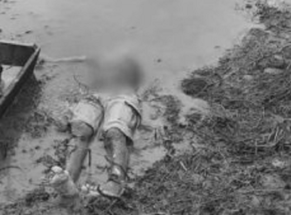 Corpo atacado por jacars  encontrado s margens do Rio Guapor