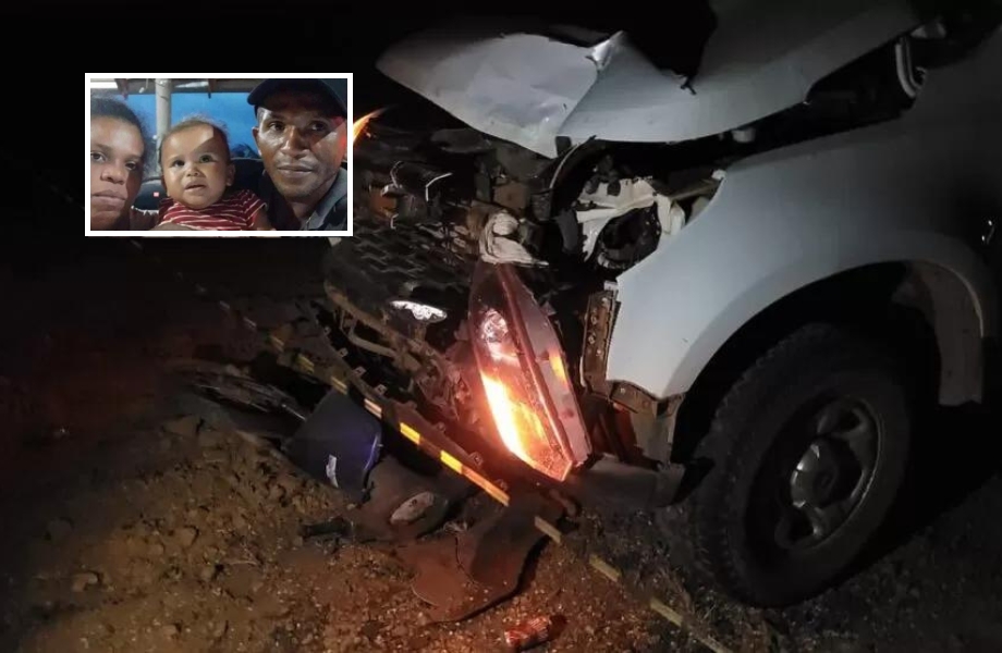 Casal e beb morrem em acidente entre Biz e caminhonete na MT-338