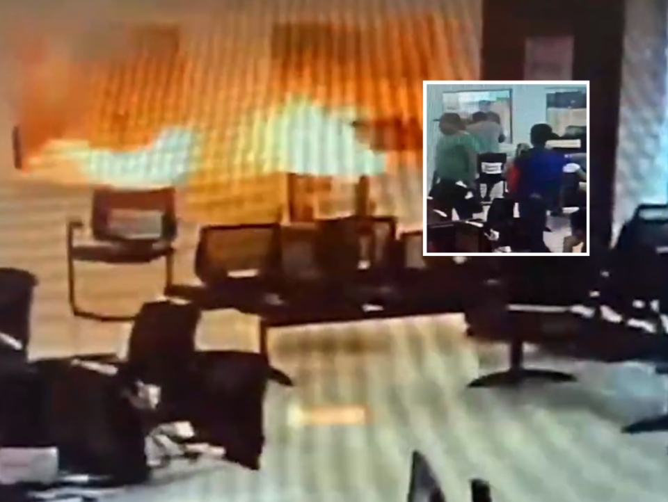 Vdeo mostra momento em que dupla ateia fogo em sala de prefeitura
