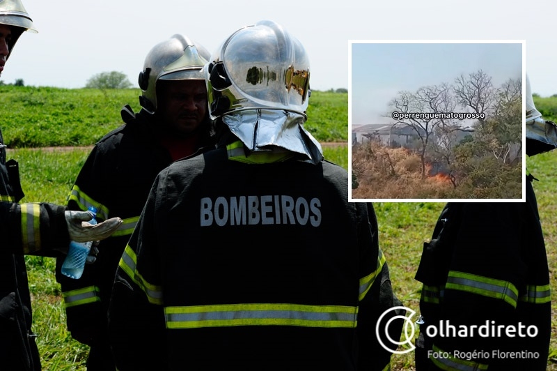 Incndio atinge vegetao perto do Morro da Luz e chama ateno em Cuiab;  veja vdeos