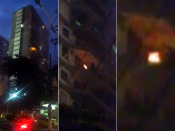 Imagens mostram fogo em imvel que explodiu em So Conrado, no Rio