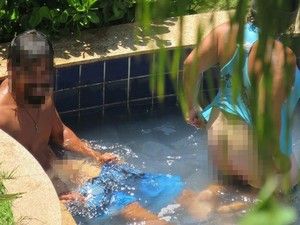 Moradora flagra casal fazendo sexo dentro de fonte que 'virou piscina'