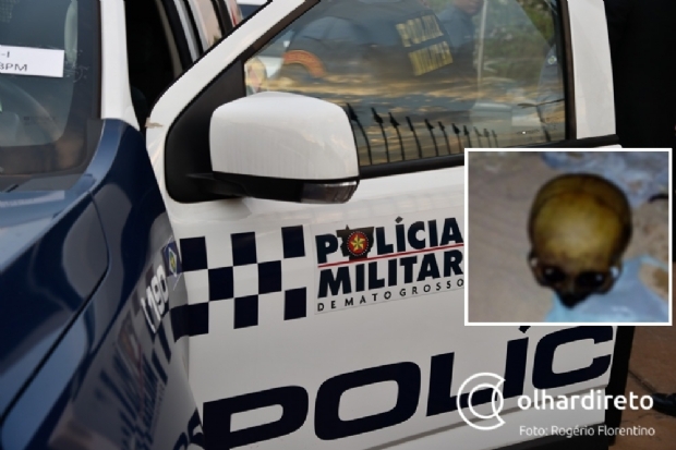 Aps ligao annima, Polcia Militar encontra saco com ossada humana