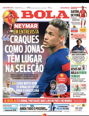 Neymar diz que jogadores do nvel de Jonas sempre tm lugar na Seleo