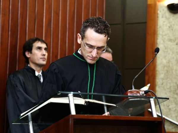 O juiz Rolando Valcir Spanholo, durante cerimnia de posse no Tribunal Regional Federal, em Braslia