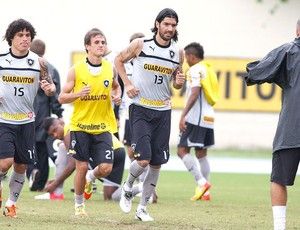 Loco Abreu treina para voltar a ser titular do Botafogo