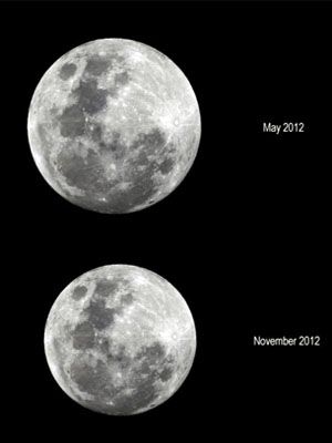 Comparao entre a 'supermoon' com uma lua normal