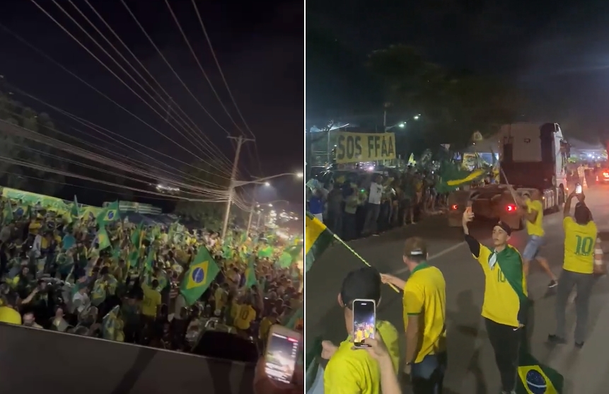 Manifestantes pr-Bolsonaro seguem concentrados na Avenida do CPA; veja vdeos