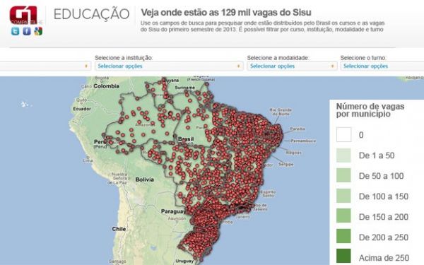 Regies Nordeste e Sudeste concentram 68% do nmero total de vagas do Sisu
