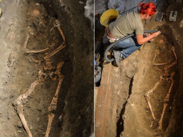 Esqueleto encontrado no ltimo dia 17 de julho em convento de Florena, na Itlia, que pode ser da suposta modelo que posou para Leonardo da Vinci durante a produo da Mona Lisa