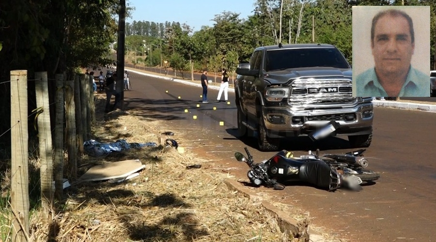 Piloto morre ao ser arremessado em acidente entre motocicleta e Dodge Ram em cruzamento