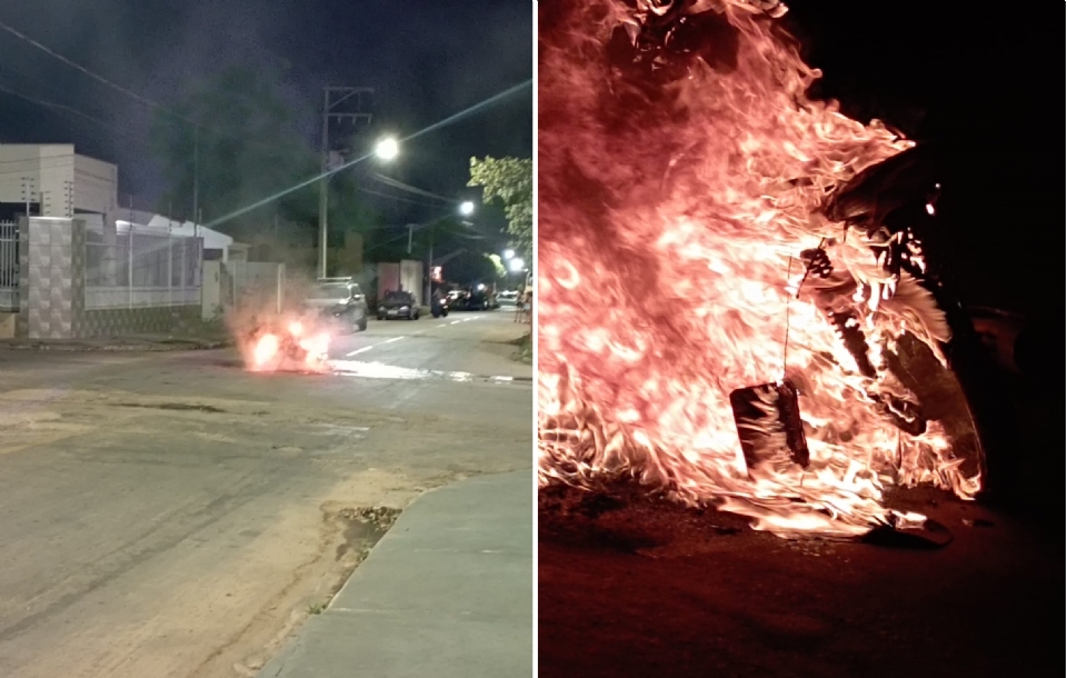 Homem coloca fogo na prpria moto aps ter discutido com a namorada