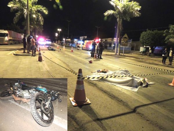 Motociclista deixa lanchonete, tentar atravessar BR-163  e morre ao ser atropelado