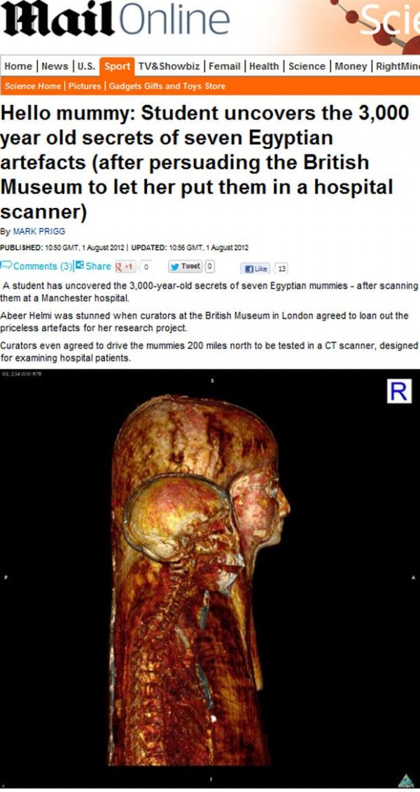 Mmias egpcias de museu do Reino Unido so escaneadas por cientistas