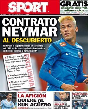 Jornal: pr-contrato de Neymar com Barcelona vale a partir de 2014