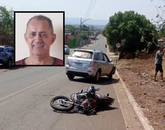 Homem morre em batida entre motocicleta e carro ao no perceber placa de 'Pare'