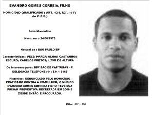 Evandro tem foto e nome na lista dos criminosos mais procurados do site da Polcia Civil de  So Paulo
