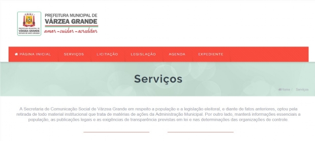 Site da Prefeitura de VG agora tem apenas informaes essenciais