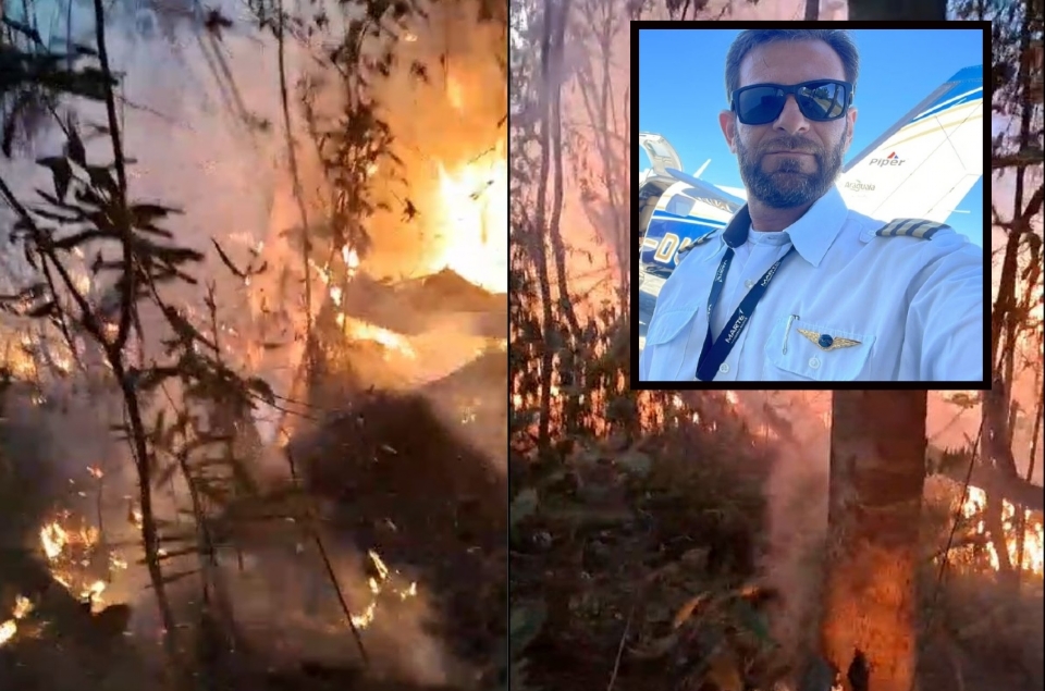 Avio cai e mata piloto e passageiro no 'Norto'; bombeiros no local; veja vdeo