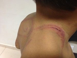 Em RR, suspeita de agredir filho com fios eltricos se apresenta  policia