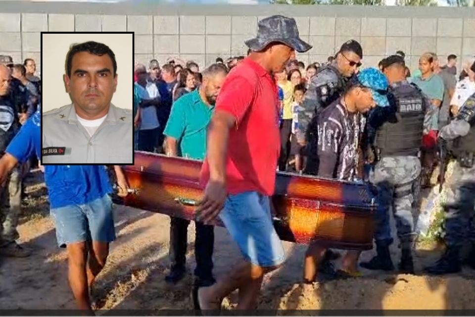 Sargento da PM  enterrado sob forte comoo em Pedra Preta: veja vdeos