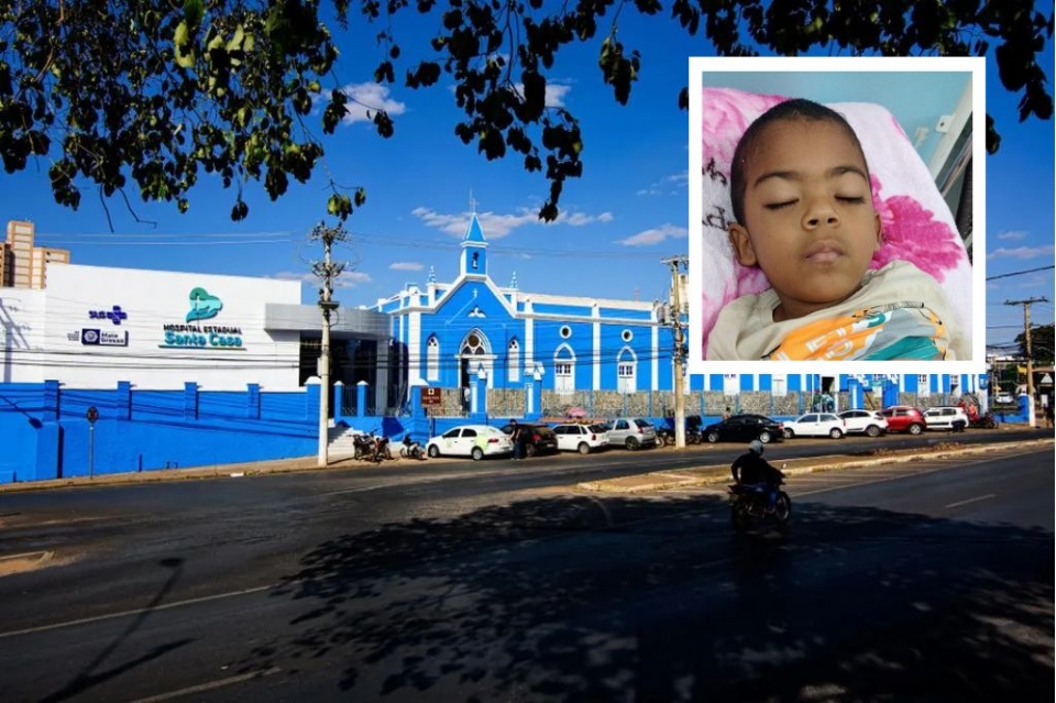 Criana de trs anos com tumor no crebro aguarda h 30 dias na Santa Casa para realizar cirurgia