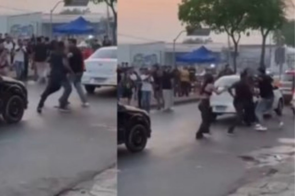 Jovens brigam no meio da rua em sada de festa na avenida Beira Rio; veja vdeo