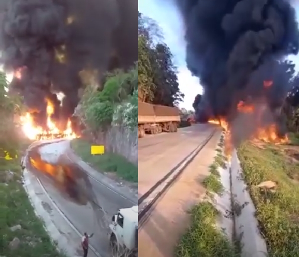 Exploso de caminho-tanque deixou rodovia interditada por cerca de 12 horas; motorista morreu carbonizado