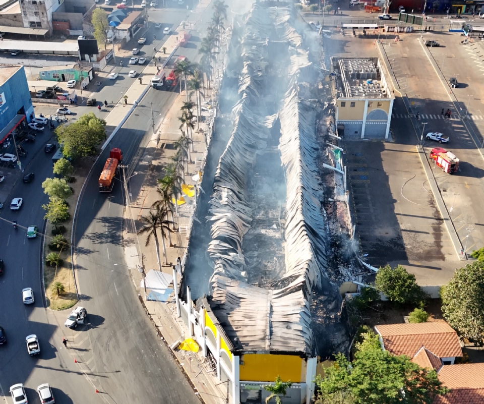 Imagem area mostra como ficou Shopping Popular