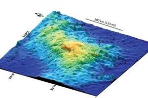 Imagem em 3D do fundo do oceano mostra forma e tamanho do vulco Tamu Massif