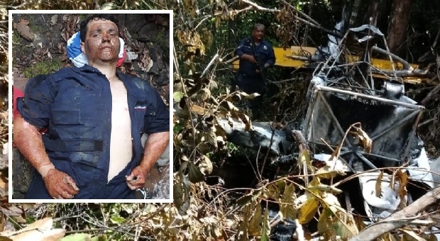 Aps trs dias, piloto de avio que caiu em floresta  encontrado vivo