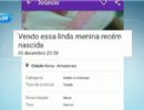 Jovem coloca beb recm-nascida  venda na internet