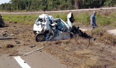 OD - GRAVE COLISO DEIXA UM MORTO E CINCO FERIDOS NA BR-364