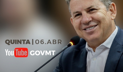 Mauro Mendes mostra habilidade com trs limes durante podcast do Governo do Estado