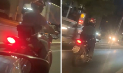 Vdeo flagra motociclista circulando com cachorro na garupa;